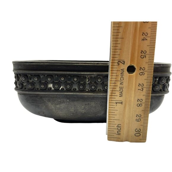 Antique Meriden B Company Quadruple Plated Silver Tone Bowl Candy Trinket Dish - Picture 15 of 16